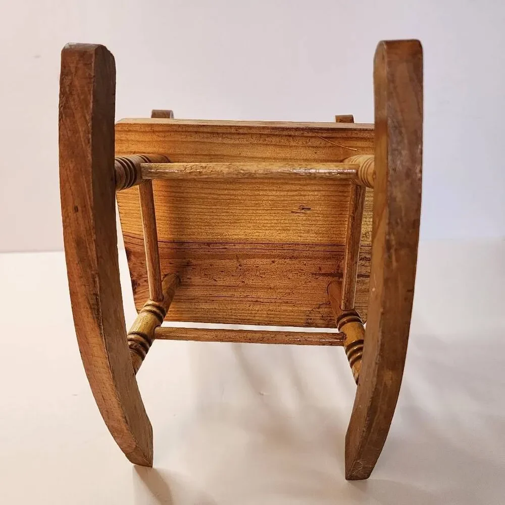 Wooden Vintage Light Maple Doll Rocking Chair